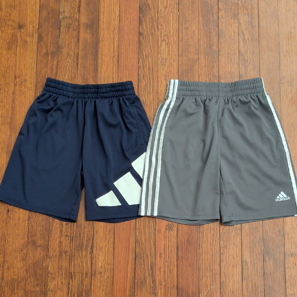 Adidas Kids Navy and Gray Shorts Duo